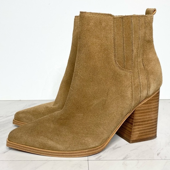 Marc Fisher Oshay Tan / Light Brown Suede Bootie 9M - Picture 1 of 14